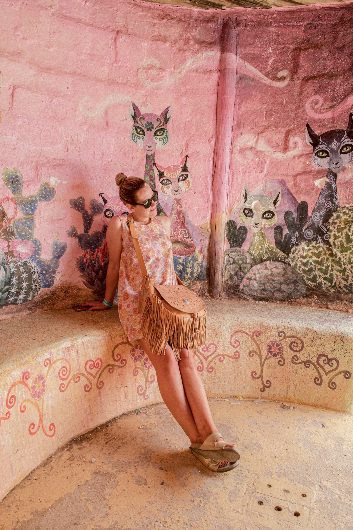 Morijorca pink flower shift dress