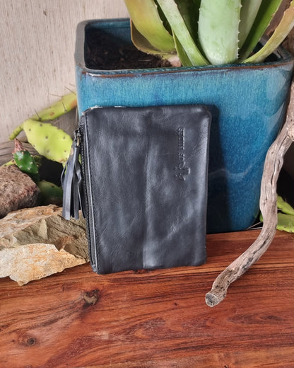 Morijorca Zebra Stripe Black Leather Clutch