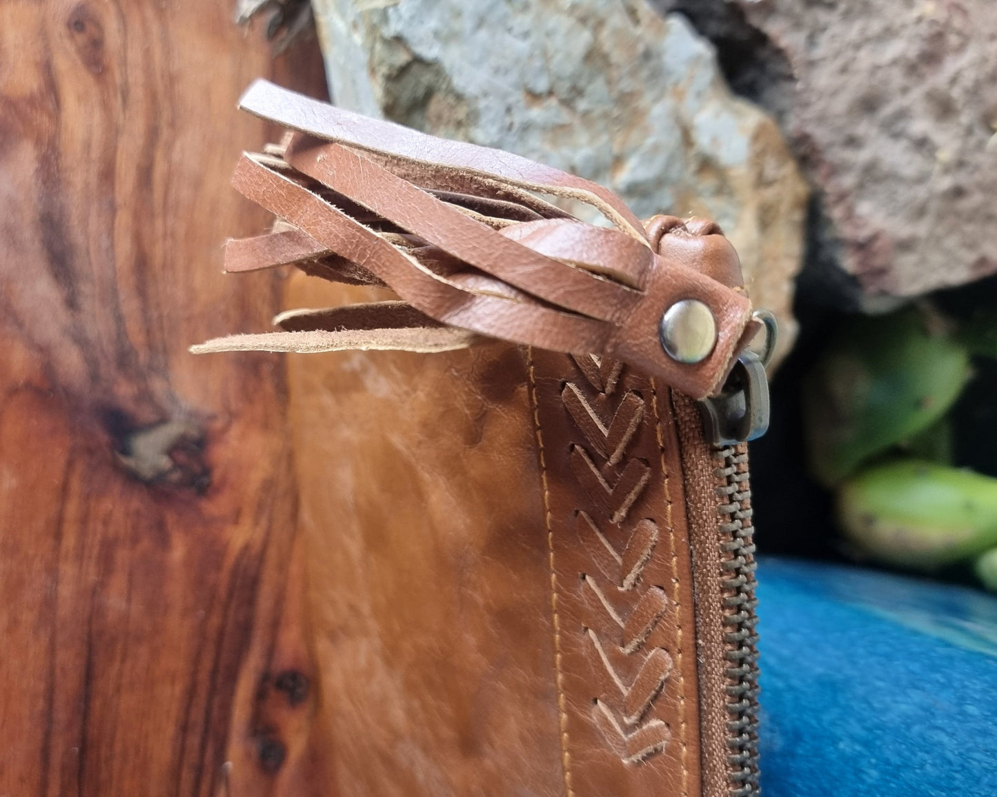 Morijorca Rustic Brown Leather Clutch