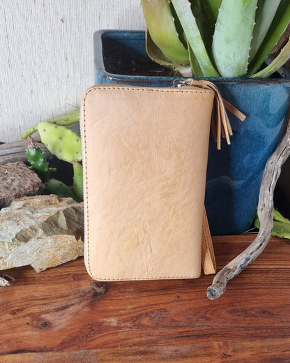 Morijorca Brown Leather Mandala Wallet with Turquoise Accents