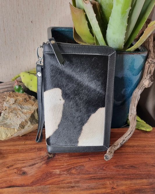 Morijorca Black & White Cowhide Leather Wallet