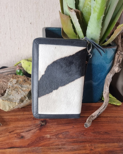Morijorca Black & White Cowhide Leather Wallet