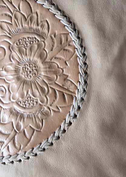 Morijorca Light Brown Embossed Leather Wristlet