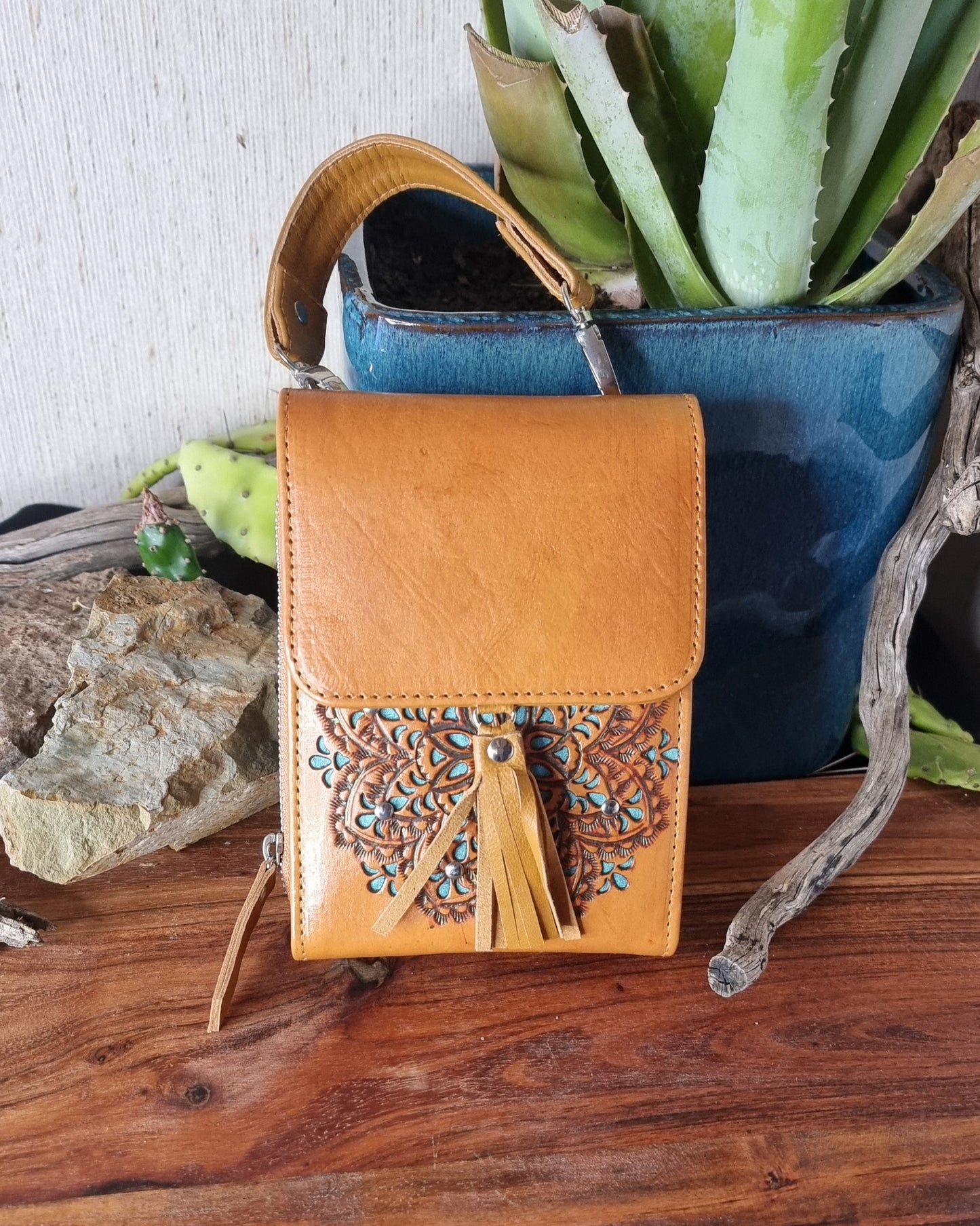 Morijorca Embossed Leather Wallet Crossbody