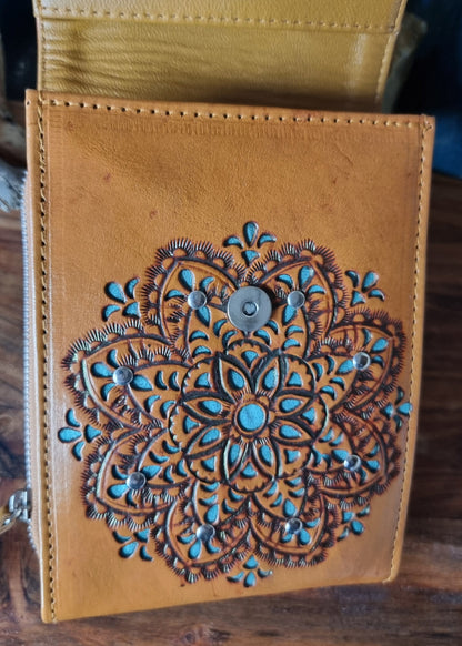 Morijorca Embossed Leather Wallet Crossbody