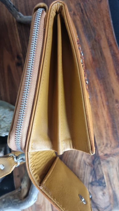 Morijorca Embossed Leather Wallet Crossbody