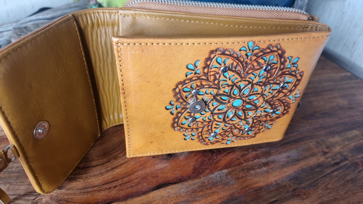 Morijorca Embossed Leather Wallet Crossbody