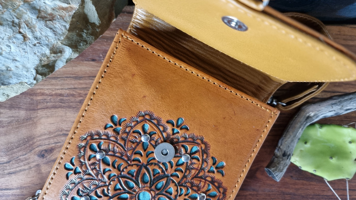 Morijorca Embossed Leather Wallet Crossbody