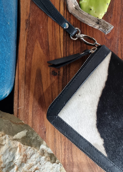 Morijorca Black & White Cowhide Leather Wallet