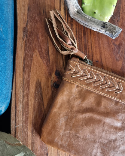 Morijorca Rustic Brown Leather Clutch