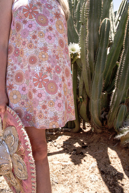 Morijorca pink flower shift dress