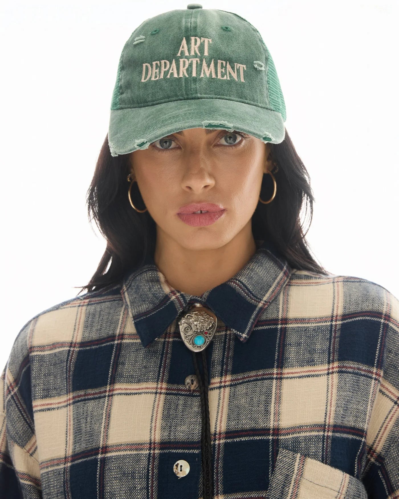 Destroyed Art Department Green Trucker Cap