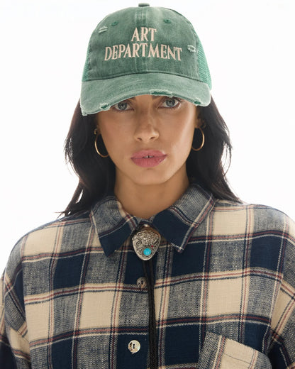 Destroyed Art Department Green Trucker Cap