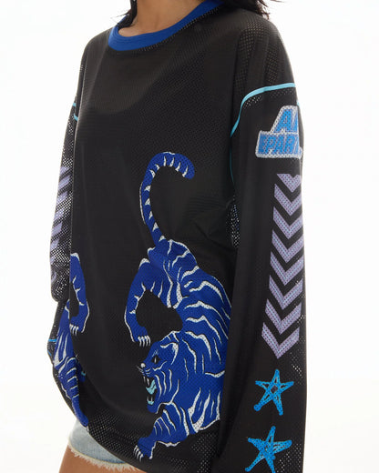 Crouching Tiger Long Sleeve Football Jersey