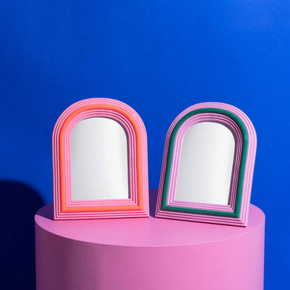 The Beverly - Colour Block Arch Frame -  Rose / Orange