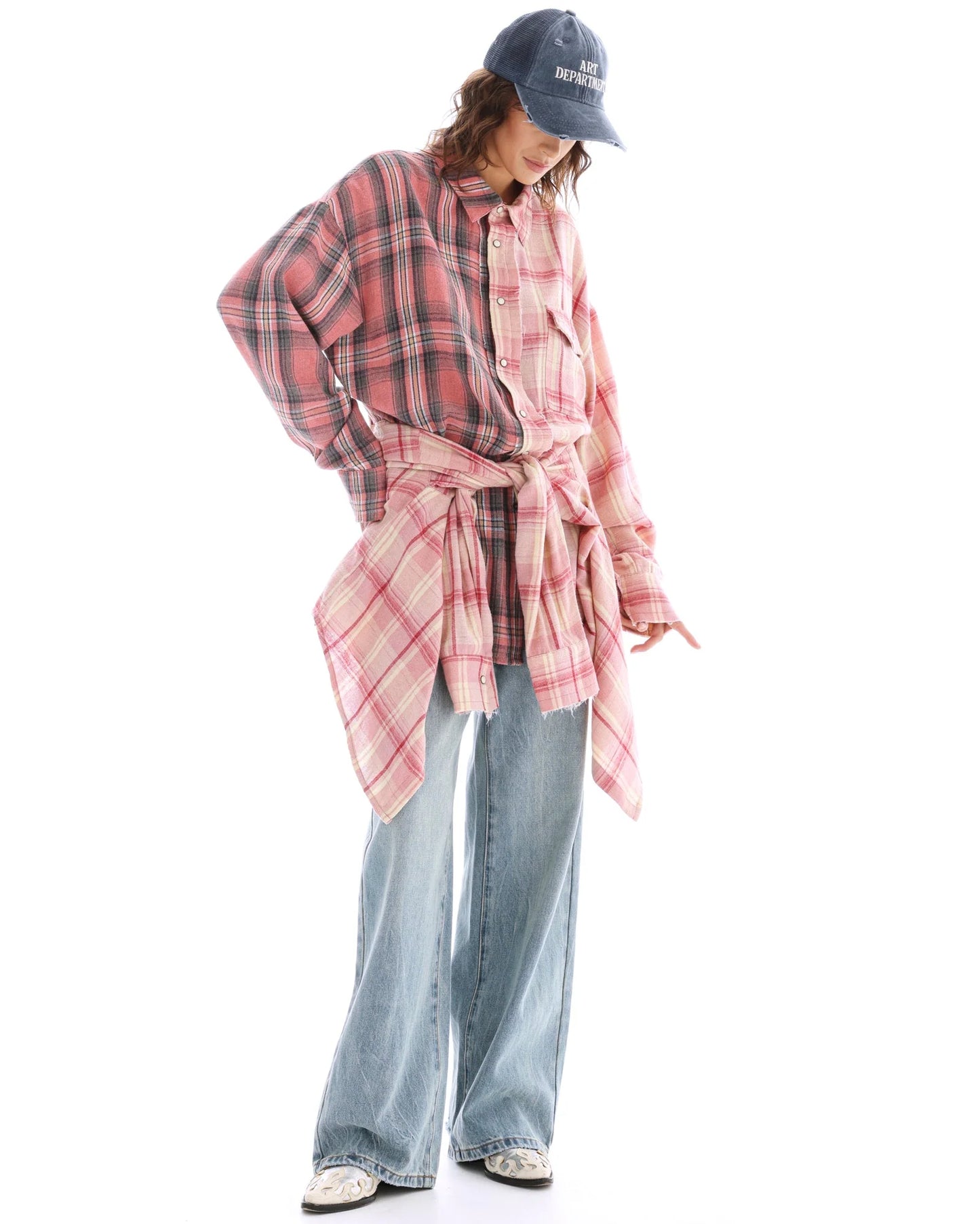 Tied Up Pre Styled Flannel Shirt Dress