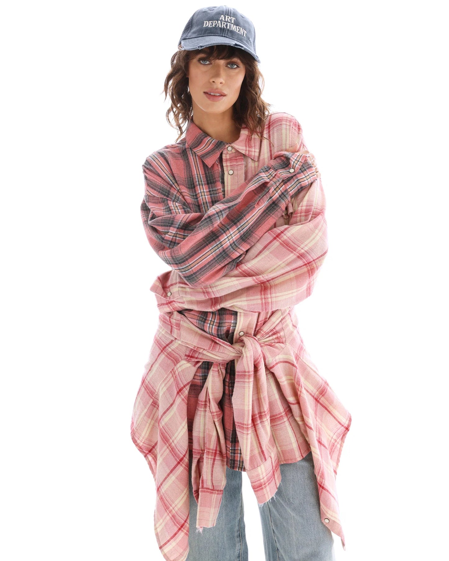 Tied Up Pre Styled Flannel Shirt Dress