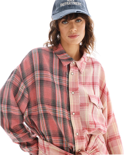 Tied Up Pre Styled Flannel Shirt Dress