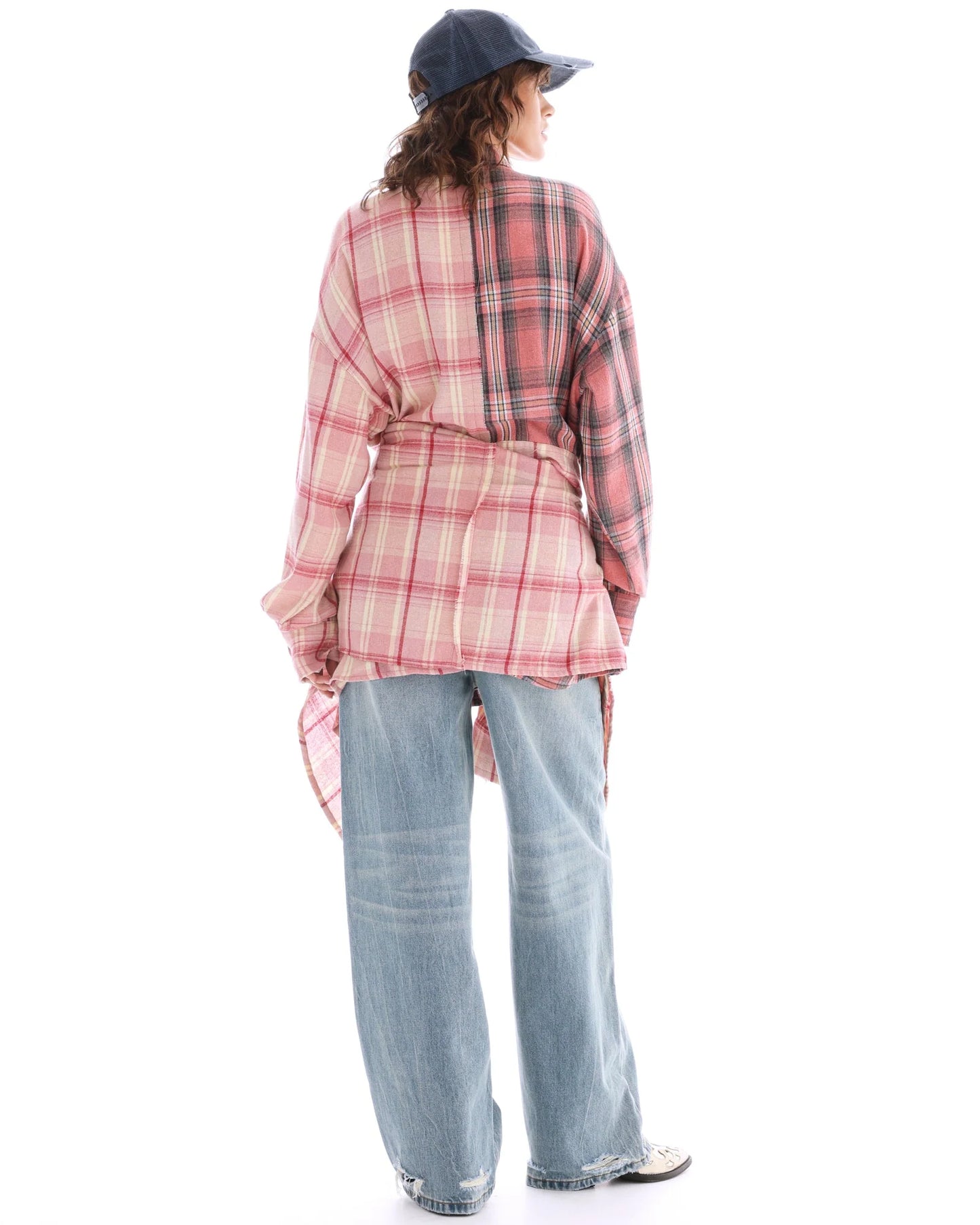 Tied Up Pre Styled Flannel Shirt Dress