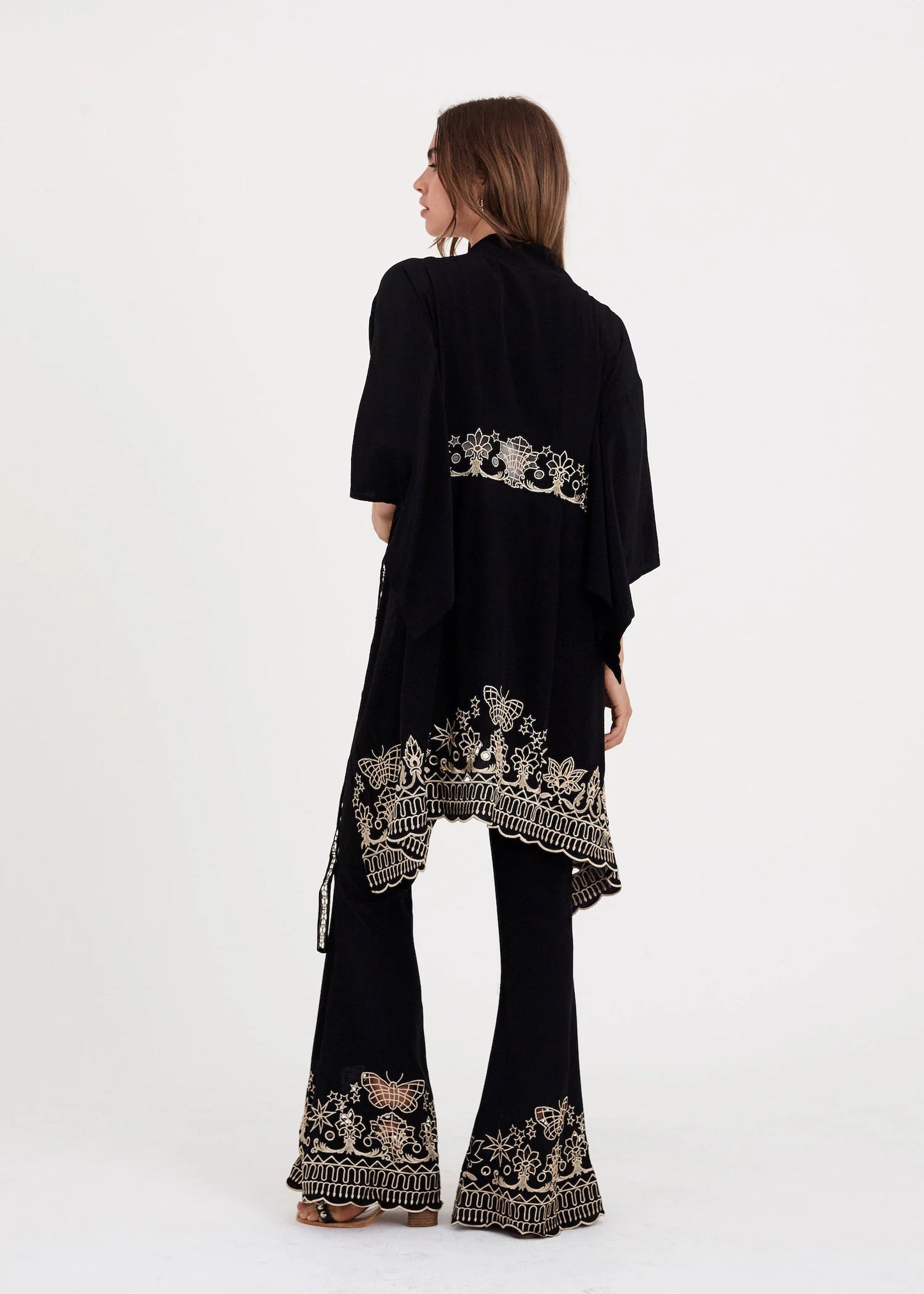 KATLA KIMONO DRESS - BLACK